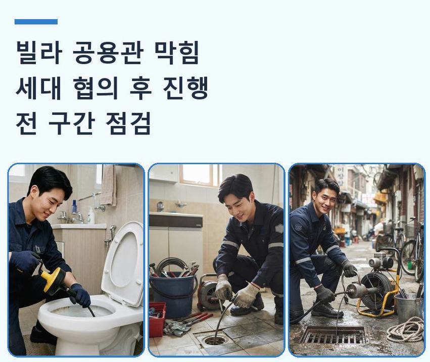 수원시영통구 매탄동 정화조막힘 당일 처리 현장 작업 사진 - 배관해결사