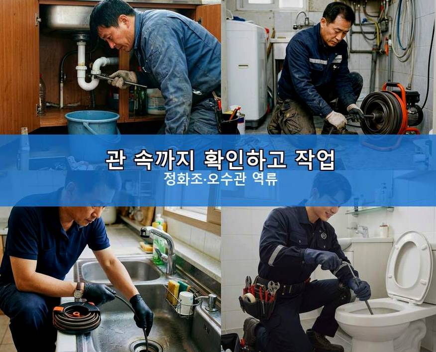 수원시영통구 매탄동 하수구 냄새 뚫음 현장 작업 사진 - 배관해결사