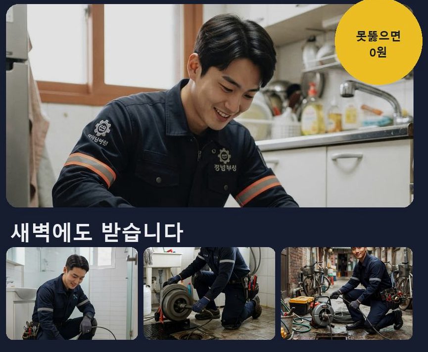 서울 성북구 보문동 배수구막힘 당일 처리 현장 작업 사진 - 배관해결사
