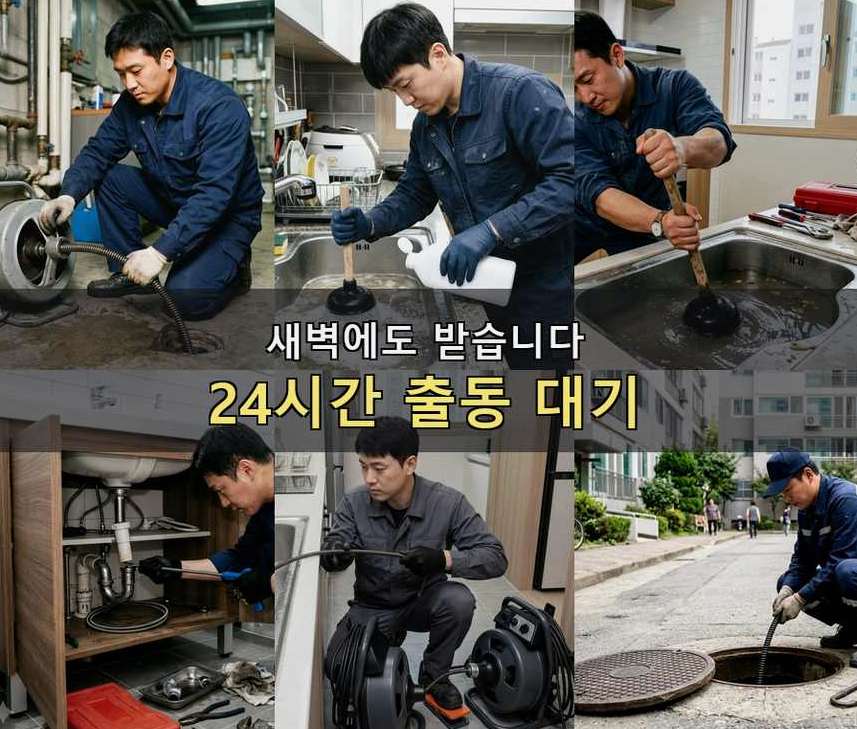 동두천시 보산동 배수구막힘 당일 처리 현장 작업 사진 - 배관해결사