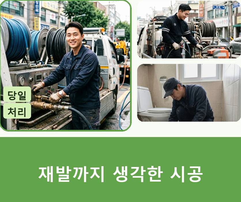 오산시 부산동 변기막힘 가격 안내 현장 작업 사진 - 배관해결사