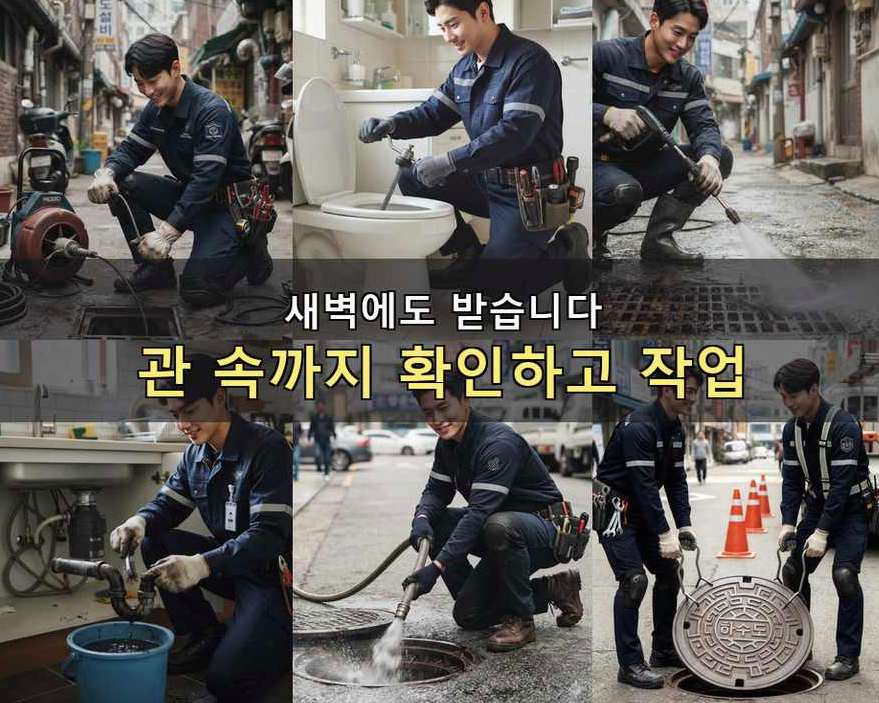 부천시오정구 대장동 변기막힘 긴급출동 현장 작업 사진 - 배관해결사