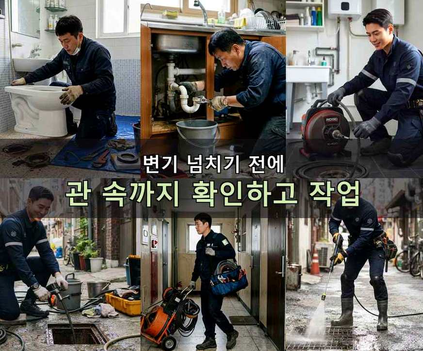 서울 서대문구 북가좌동 하수구막힘 출장비 무료 현장 작업 사진 - 배관해결사