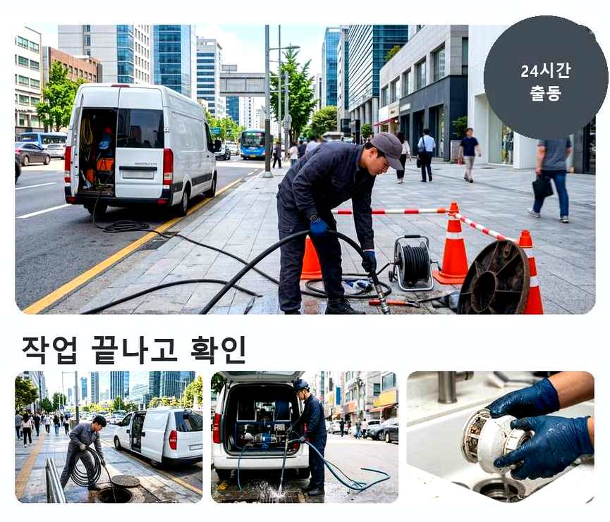 수원시팔달구 북수동 하수구막힘 빠른 해결 현장 작업 사진 - 배관해결사