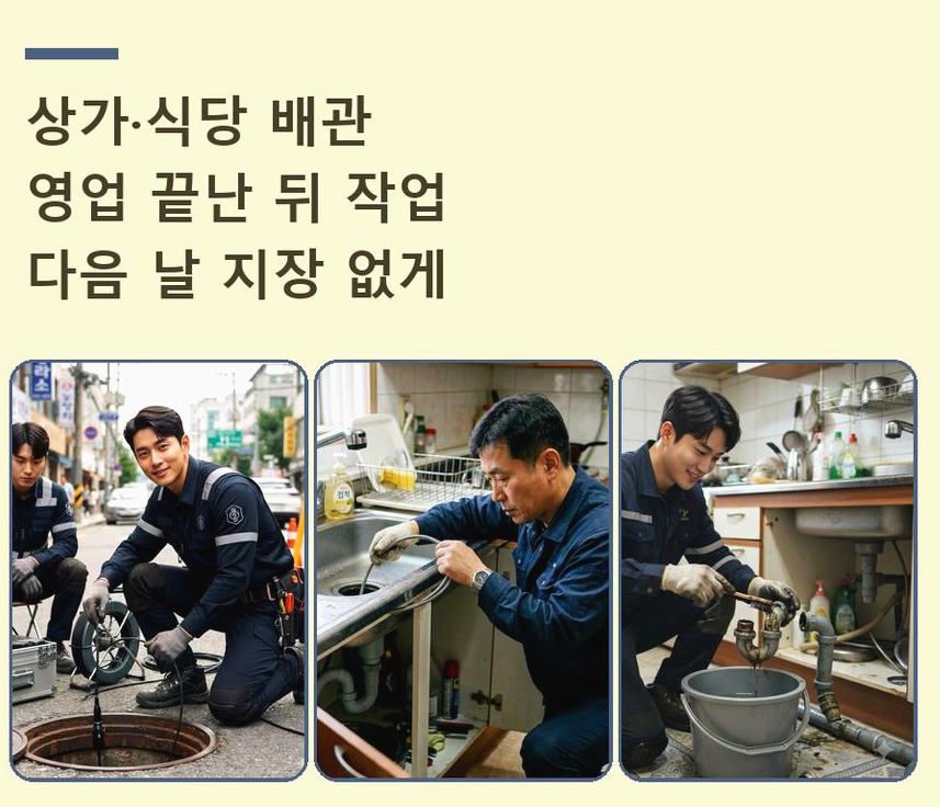 광주시 삼동 배수구막힘 긴급출동 현장 작업 사진 - 배관해결사