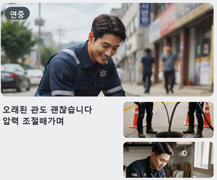 부천시오정구 삼정동 배수구막힘 뚫음 현장 작업 사진 - 배관해결사