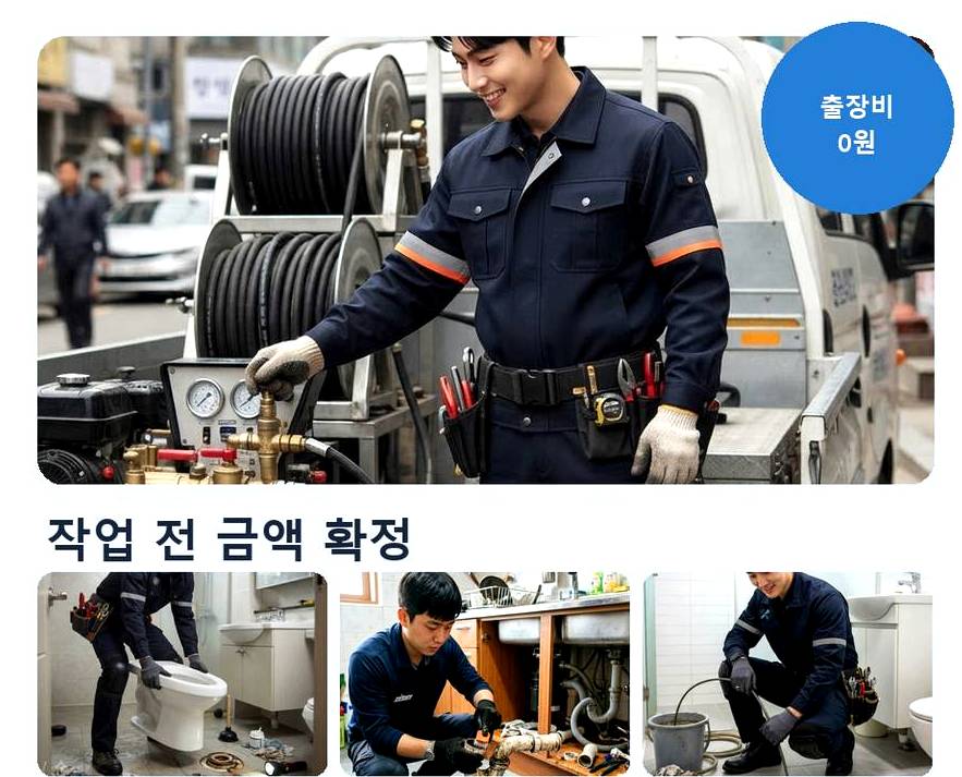 용인시기흥구 상갈동 싱크대막힘 전문 업체 현장 작업 사진 - 배관해결사