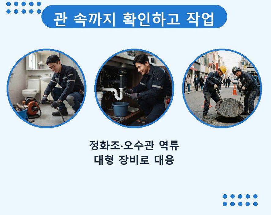 하남시 상사창동 변기막힘 원인 진단 현장 작업 사진 - 배관해결사