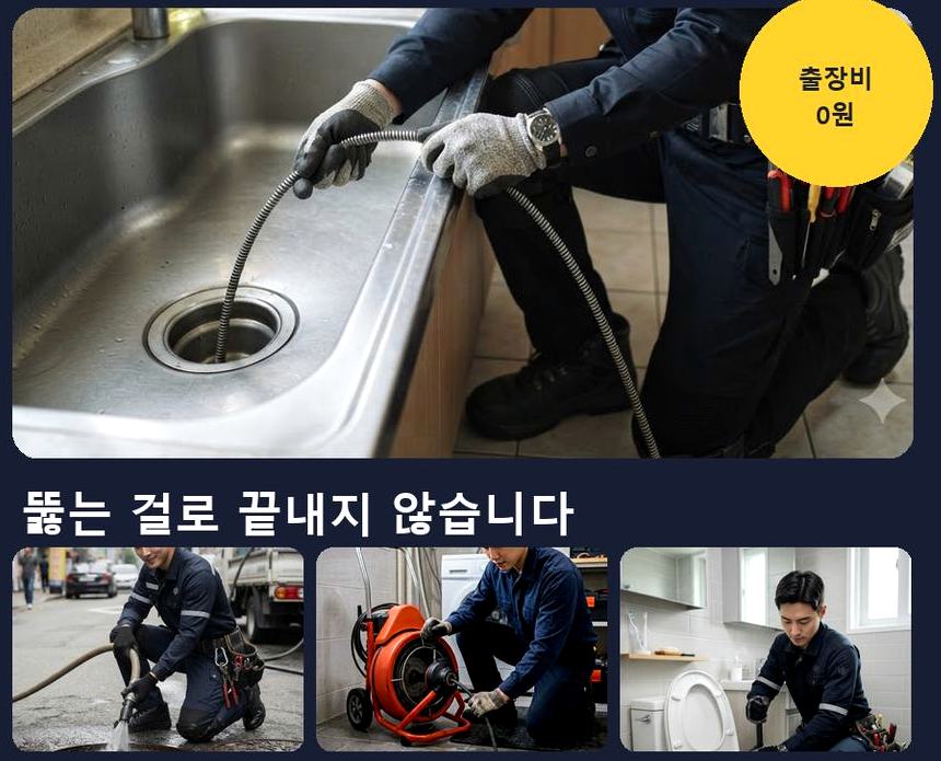 하남시 상산곡동 변기막힘 뚫음 현장 작업 사진 - 배관해결사