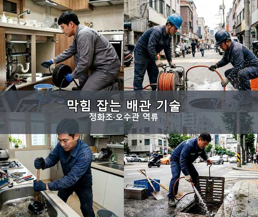 동두천시 상패동 배수구막힘 원인 진단 현장 작업 사진 - 배관해결사