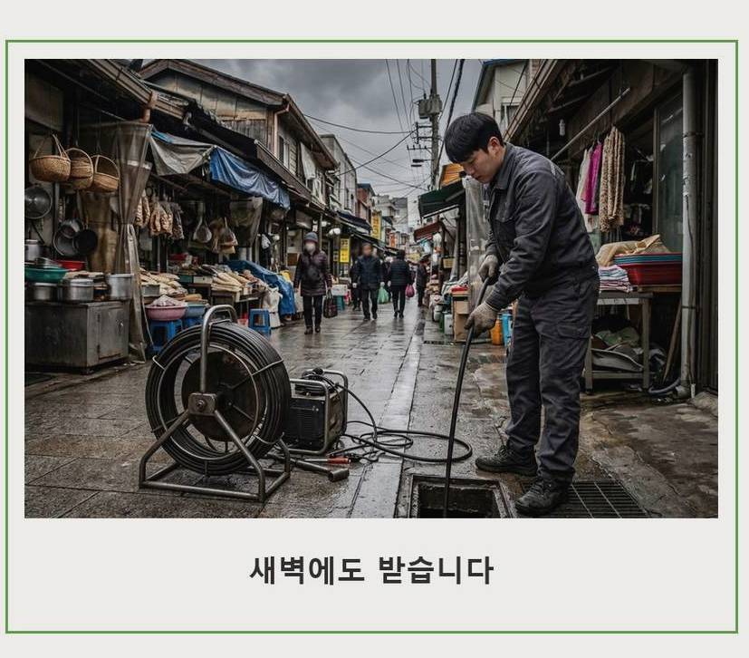 동두천시 생연동 배수구막힘 뚫음 현장 작업 사진 - 배관해결사