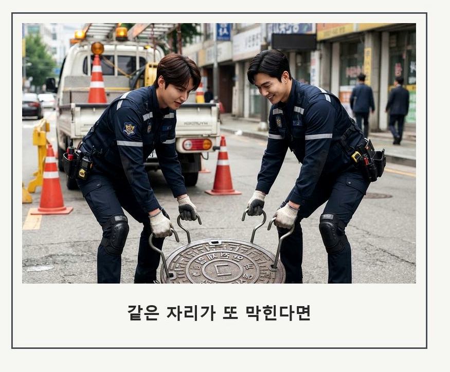 동두천시 생연동 싱크대막힘 고압세척·관통 작업 모습