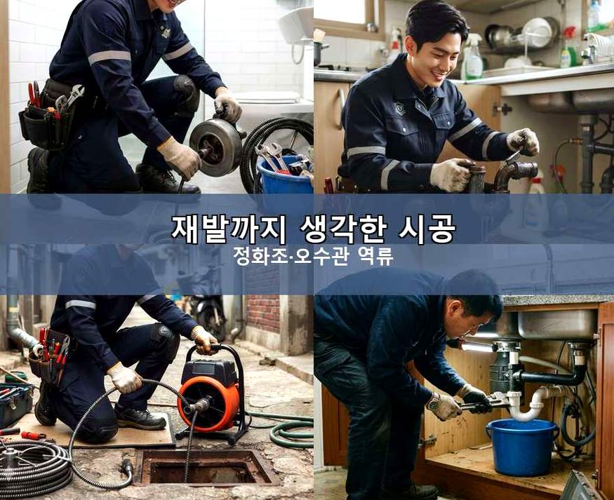 화성시 서신면광평리 배수구막힘 당일 처리 현장 작업 사진 - 배관해결사
