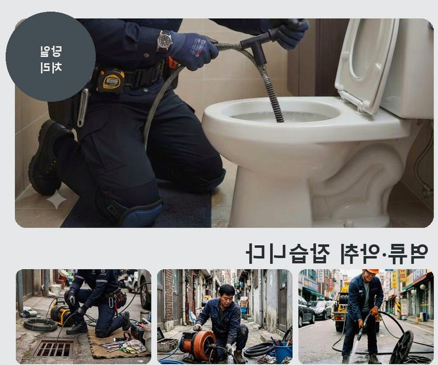 서울 동대문구 용두동 싱크대막힘 고압세척·관통 작업 모습