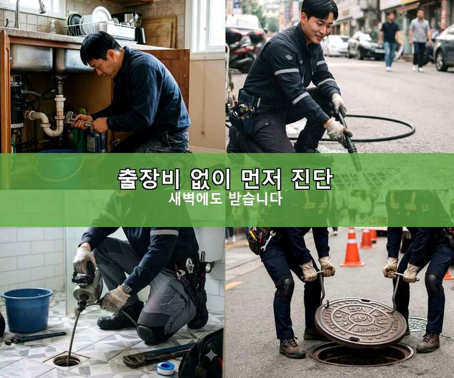 서울 성북구 석관동 싱크대막힘 출장비 무료 현장 작업 사진 - 배관해결사