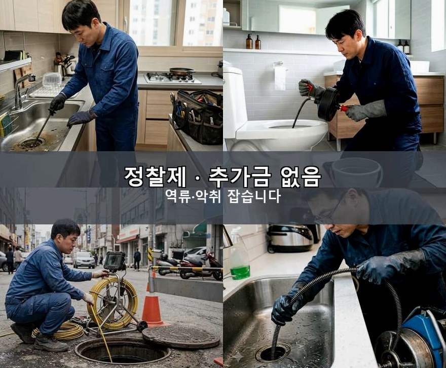 포천시 설운동 하수구막힘 업체 현장 작업 사진 - 배관해결사