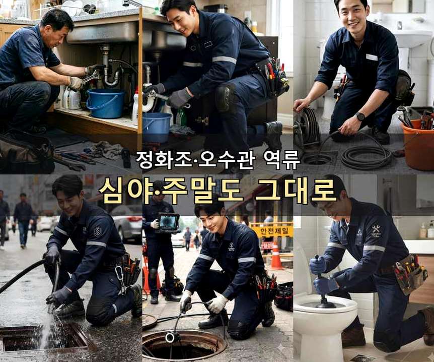 서울 강동구 성내동 변기막힘 뚫음 현장 작업 사진 - 배관해결사