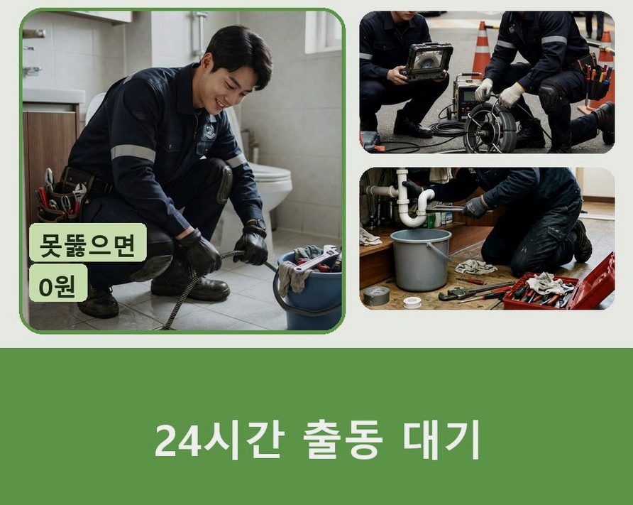 서울 금천구 시흥동 오수관막힘 야간 출동 현장 작업 사진 - 배관해결사