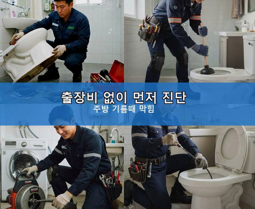 서울 금천구 시흥동 변기막힘 고압세척·관통 작업 모습