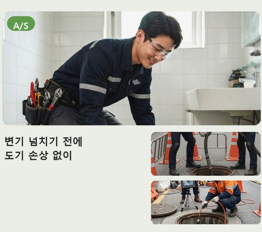 용인시기흥구 신갈동 배수구막힘 긴급출동 현장 작업 사진 - 배관해결사