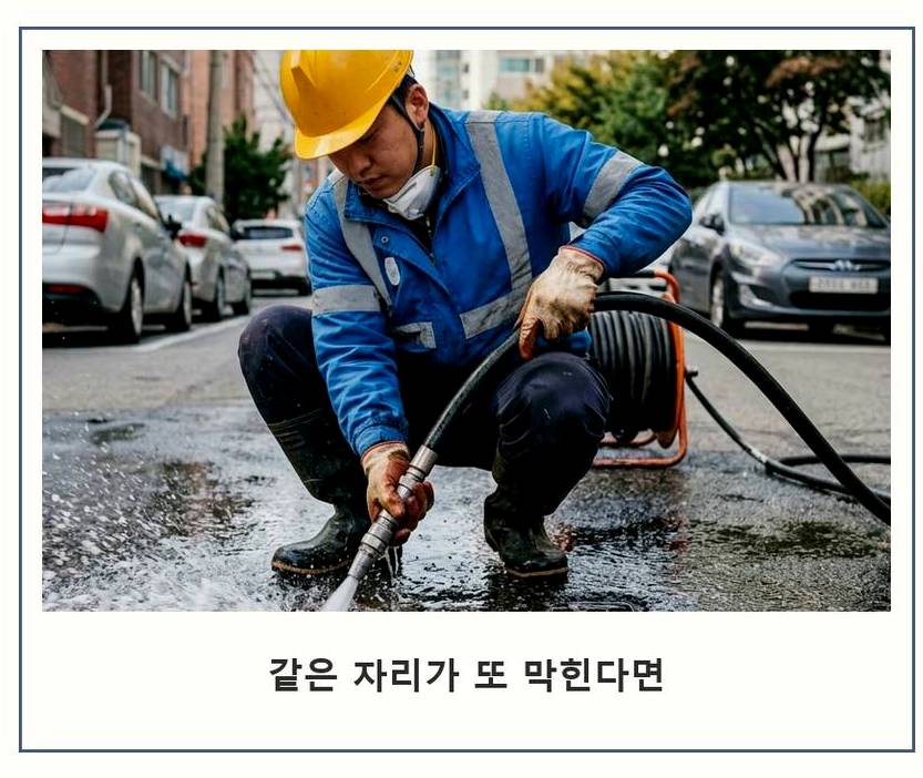 용인시기흥구 신갈동 하수구막힘 전문 업체 현장 작업 사진 - 배관해결사