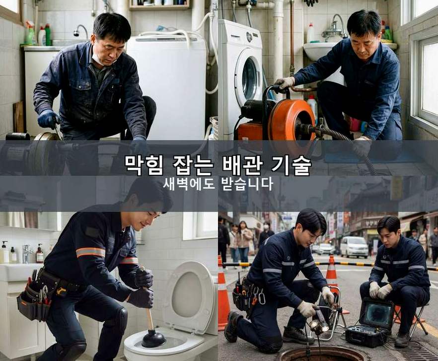 광주시 쌍령동 싱크대막힘 야간 출동 현장 작업 사진 - 배관해결사