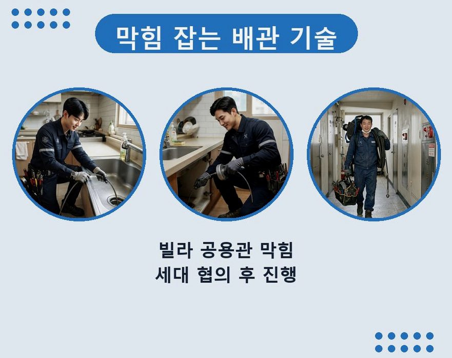 서울 성북구 안암동 변기막힘 원인 진단 현장 작업 사진 - 배관해결사