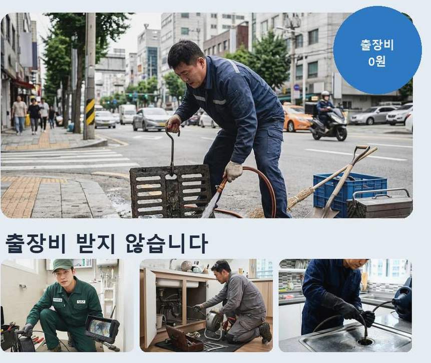 용인시기흥구 영덕동 배수구막힘 가격 안내 현장 작업 사진 - 배관해결사