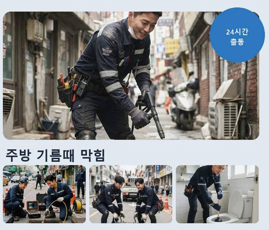 수원시팔달구 영동 싱크대막힘 출장비 무료 현장 작업 사진 - 배관해결사