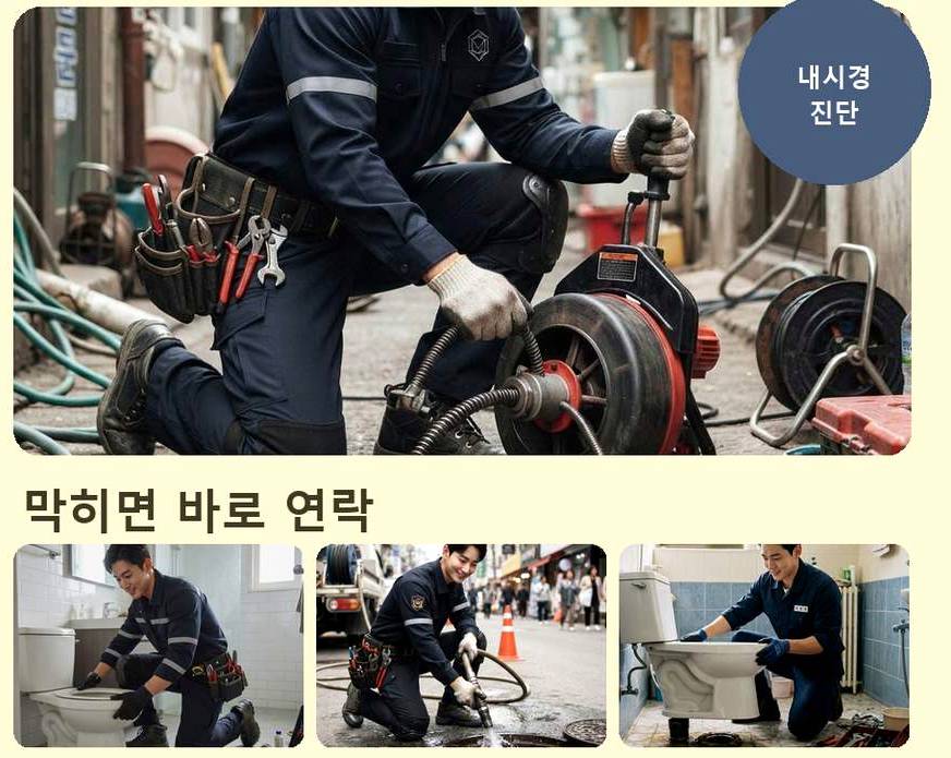 서울 영등포구 영등포동 배수구막힘 비용 현장 작업 사진 - 배관해결사