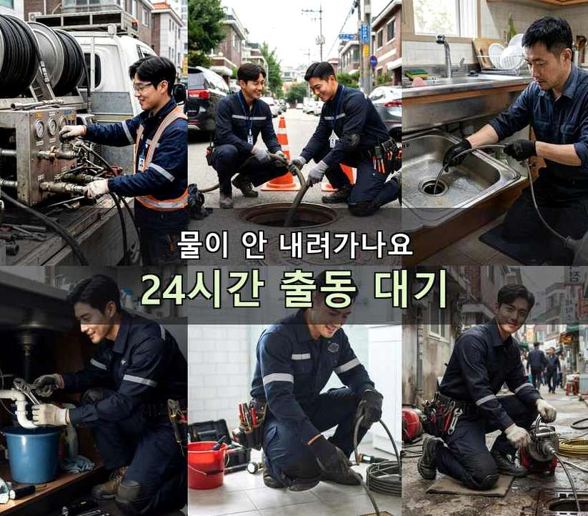 포천시 영북면대회산리 배수구막힘 가격 안내 현장 작업 사진 - 배관해결사