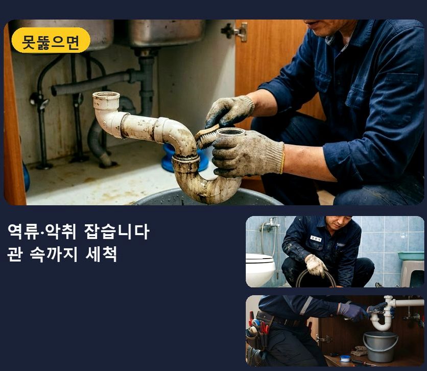 포천시 영중면거사리 변기막힘 긴급출동 현장 작업 사진 - 배관해결사