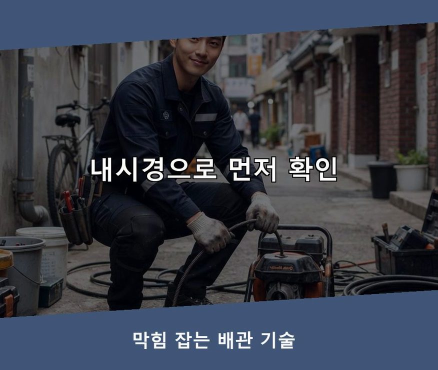 의왕시 오전동 배수구막힘 고압세척·관통 작업 모습