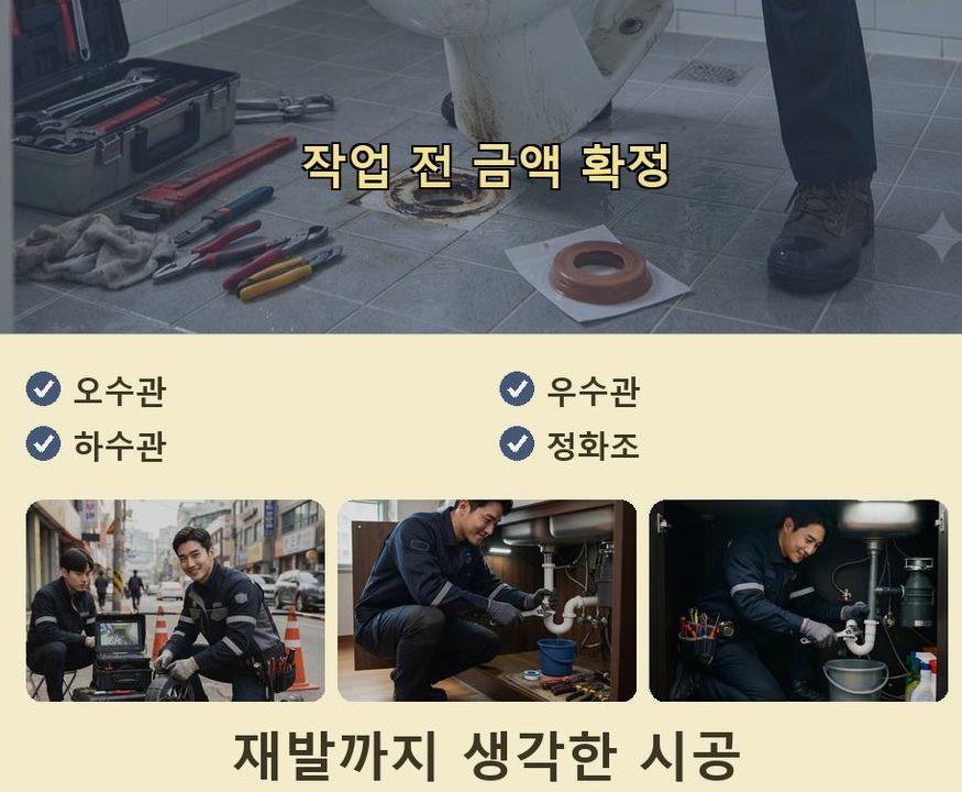 의왕시 오전동 싱크대막힘 전문 업체 현장 작업 사진 - 배관해결사