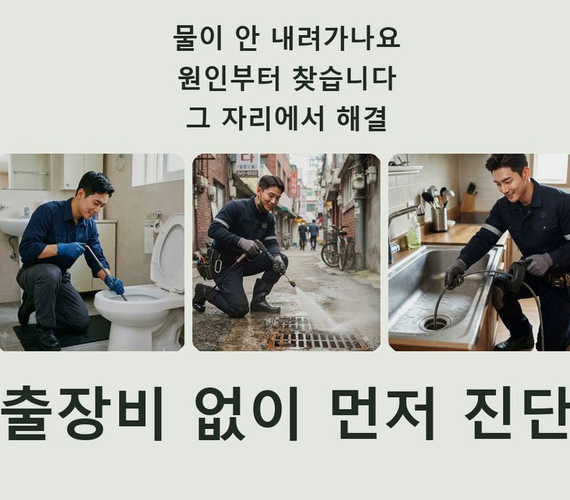 광주시 오포읍고산리 배수구막힘 뚫음 현장 작업 사진 - 배관해결사