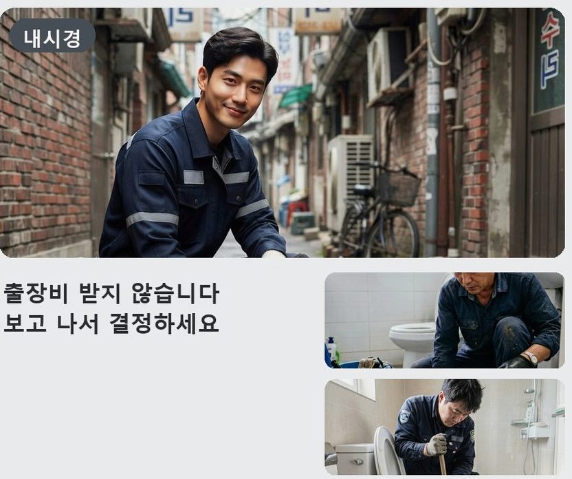 광명시 옥길동 싱크대막힘 고압세척·관통 작업 모습