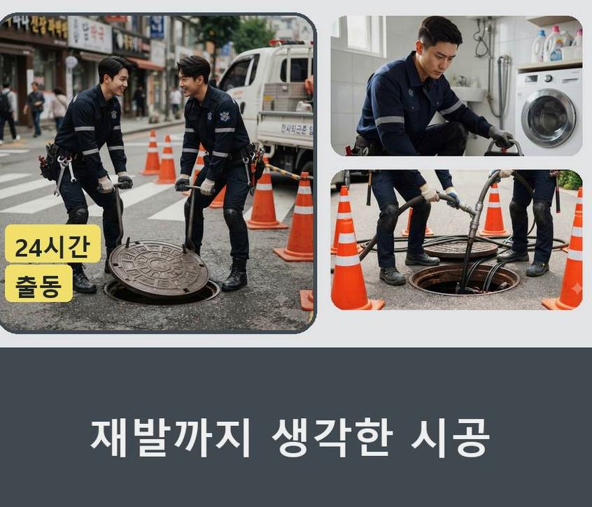 서울 서대문구 옥천동 배수구막힘 긴급출동 현장 작업 사진 - 배관해결사