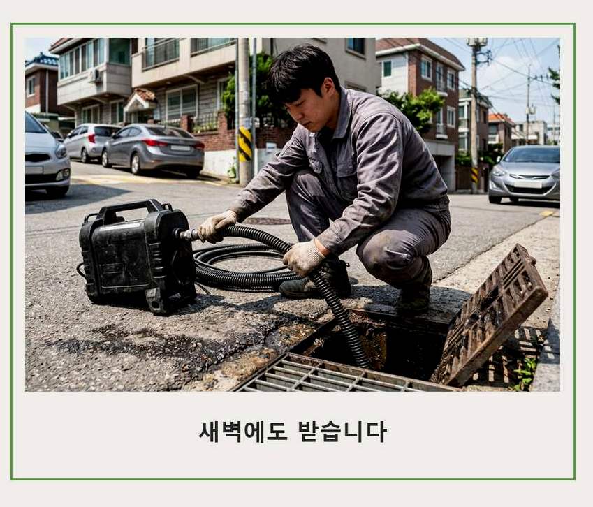 의정부시 용현동 싱크대막힘 야간 출동 현장 작업 사진 - 배관해결사
