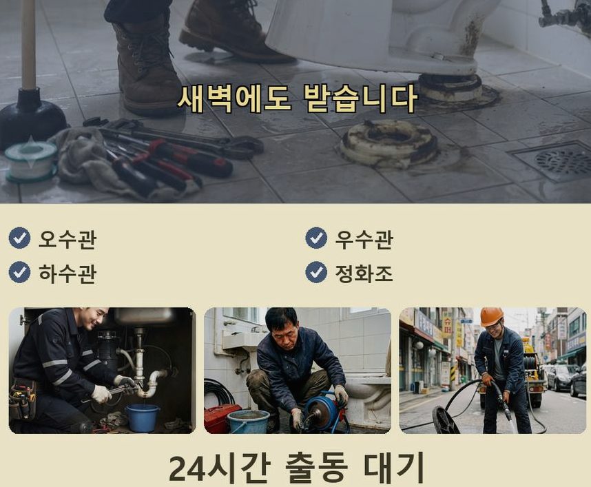 수원시팔달구 우만동 배수구막힘 비용 현장 작업 사진 - 배관해결사