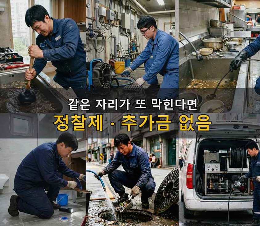 부천시오정구 원종동 싱크대막힘 24시 출동 현장 작업 사진 - 배관해결사