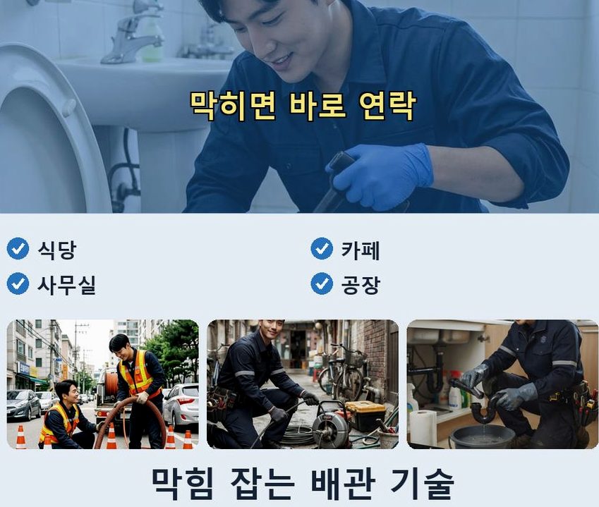 서울 노원구 월계동 배관청소 원인 진단 현장 작업 사진 - 배관해결사
