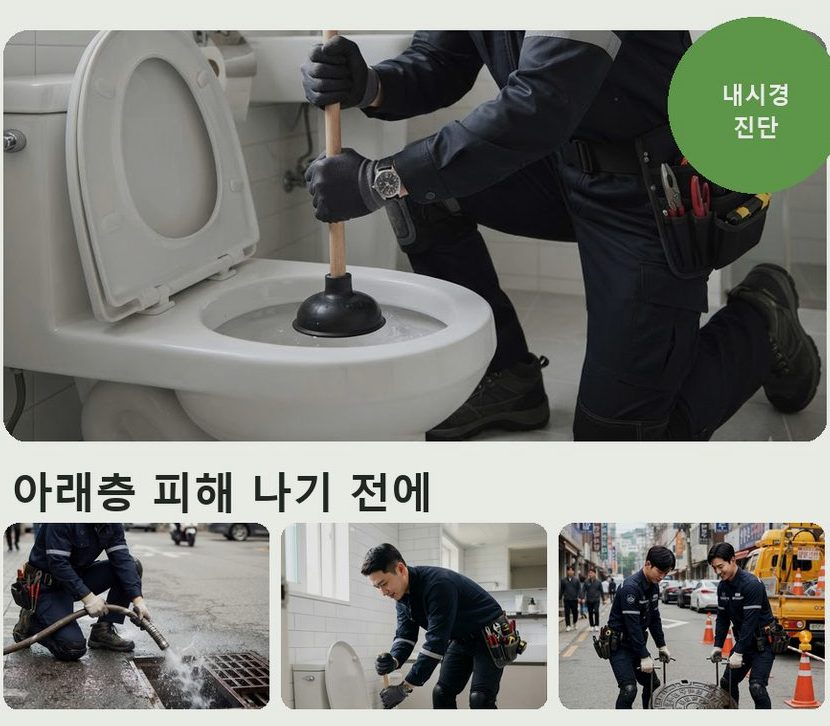 의왕시 삼동 싱크대막힘 야간 출동 현장 작업 사진 - 배관해결사