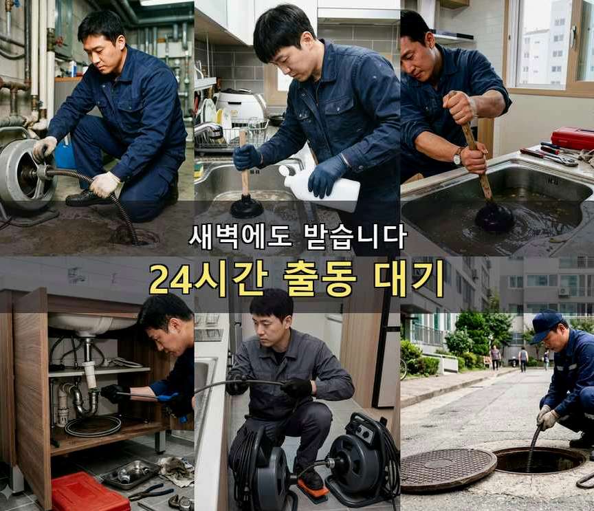 의정부시 의정부동 싱크대막힘 전문 업체 현장 작업 사진 - 배관해결사