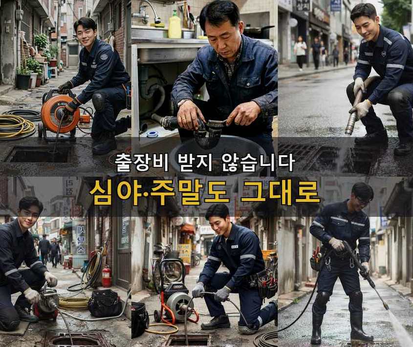 의정부시 의정부동 하수구막힘 업체 현장 작업 사진 - 배관해결사