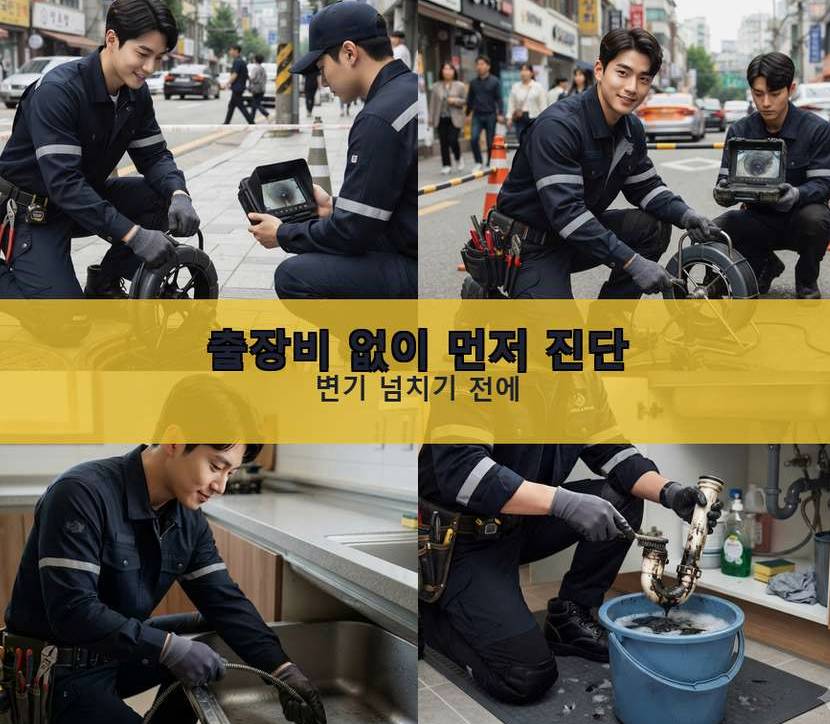 수원시팔달구 인계동 하수구막힘 전문 업체 현장 작업 사진 - 배관해결사