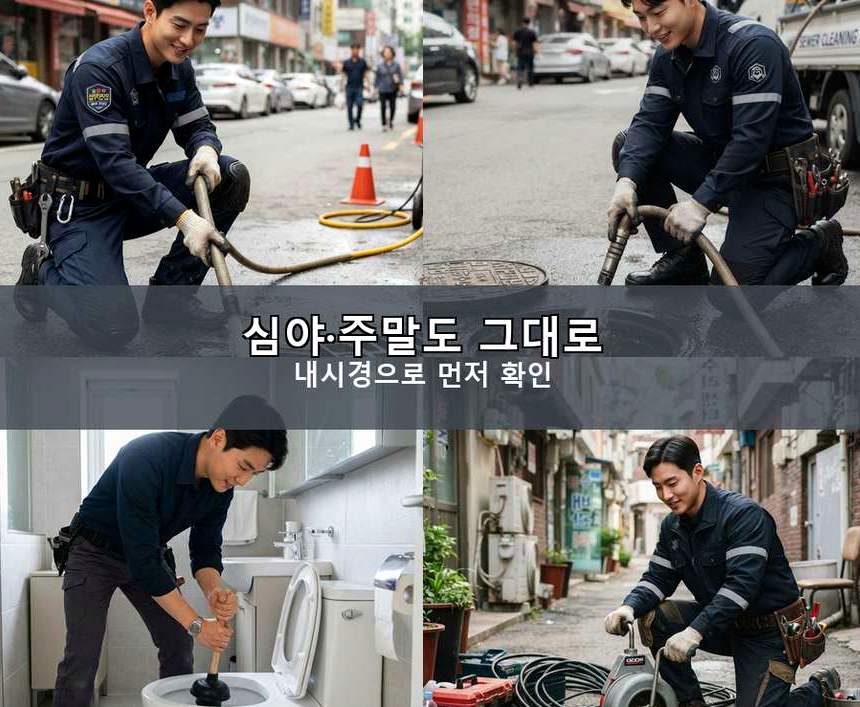 의정부시 자일동 하수구막힘 24시 출동 현장 작업 사진 - 배관해결사