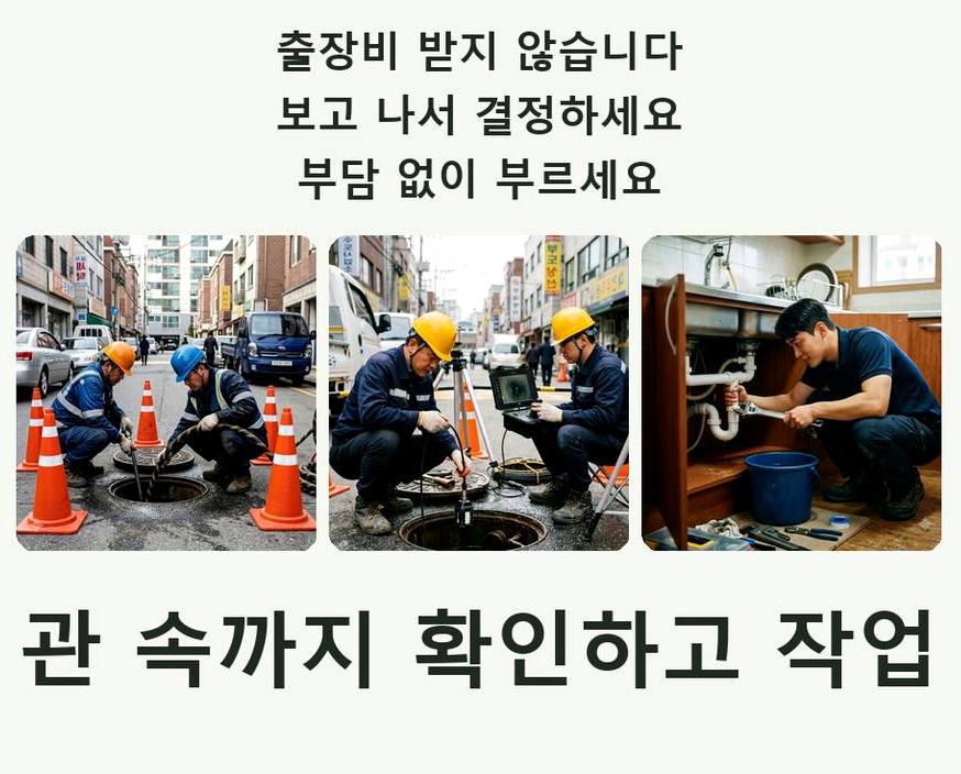포천시 자작동 배수구막힘 뚫음 현장 작업 사진 - 배관해결사