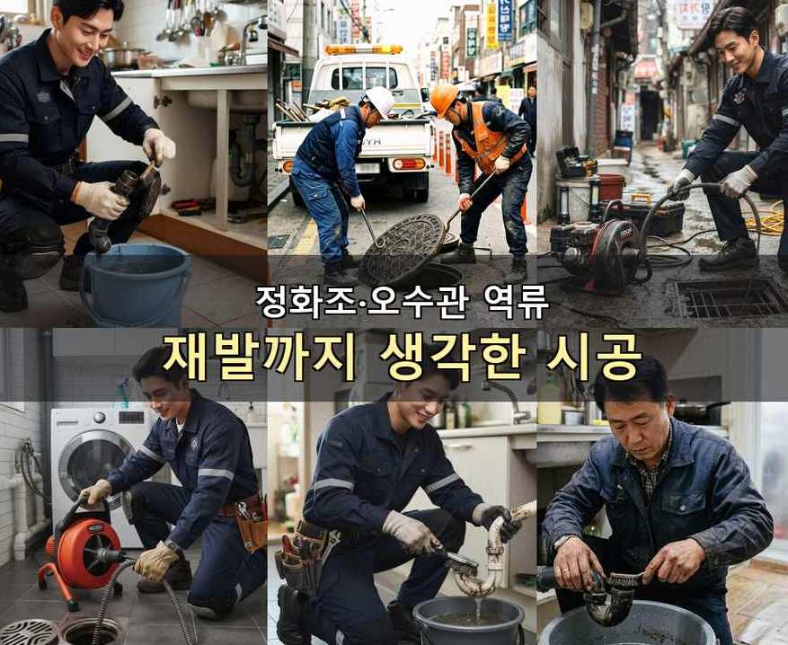 서울 동대문구 장안동 싱크대막힘 출장비 무료 현장 작업 사진 - 배관해결사