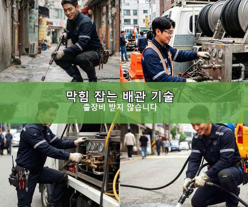서울 성북구 장위동 배수구막힘 당일 처리 현장 작업 사진 - 배관해결사