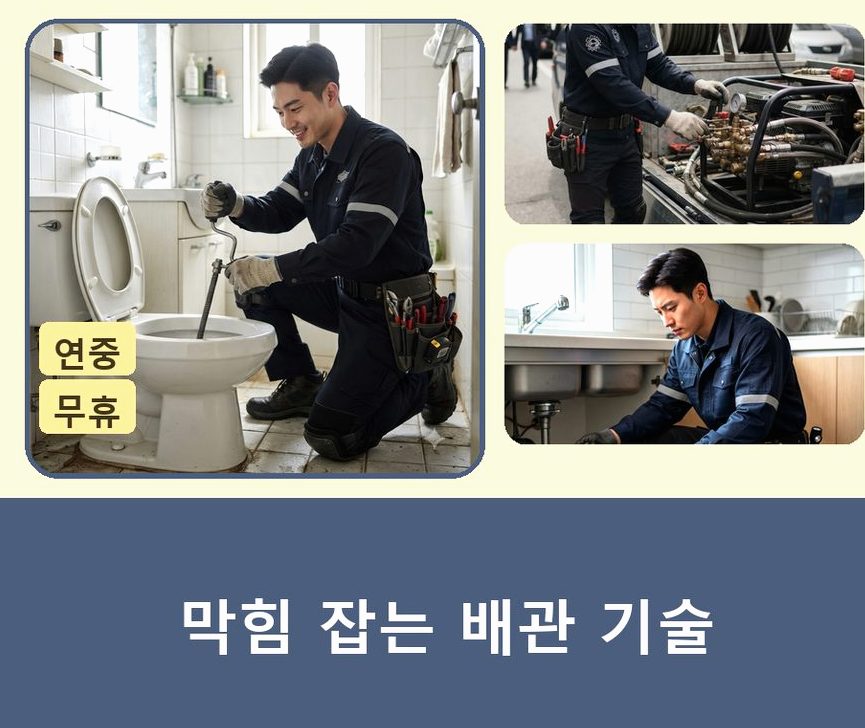서울 성북구 정릉동 싱크대막힘 야간 출동 현장 작업 사진 - 배관해결사